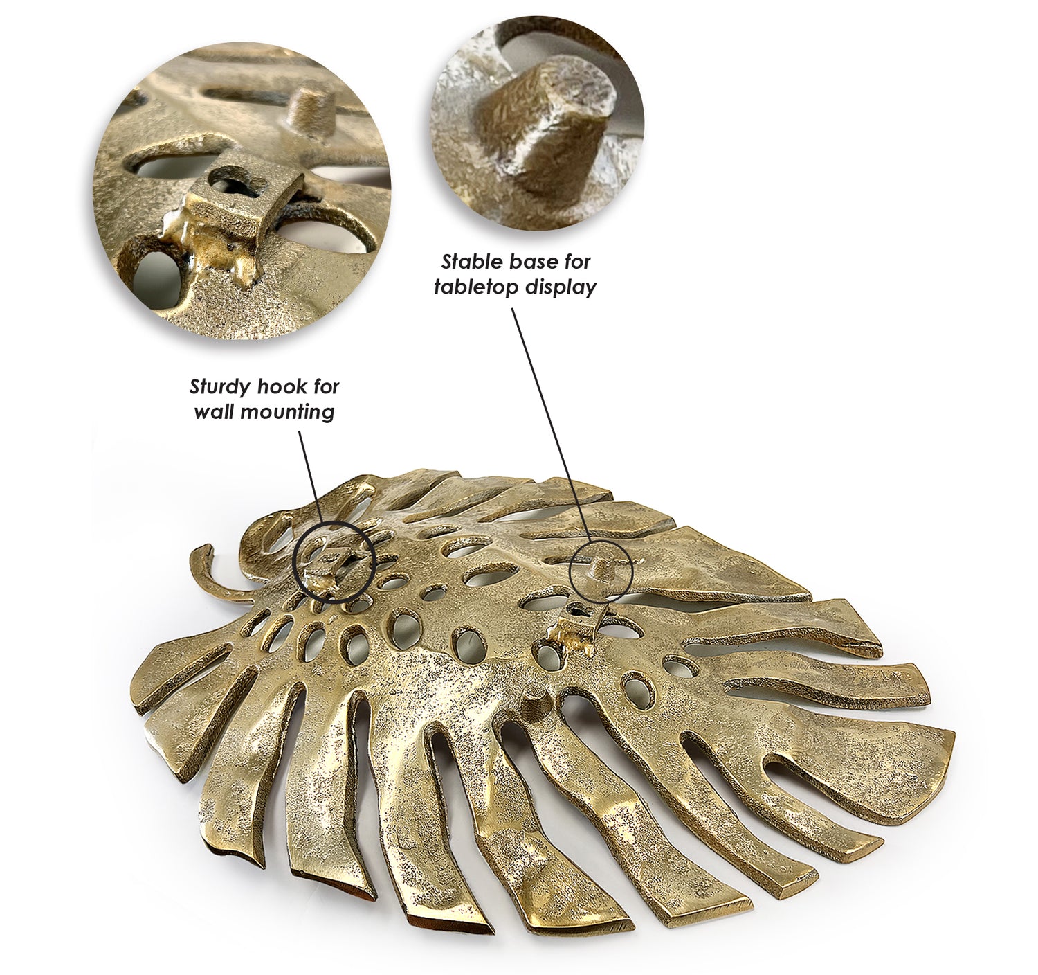metal philodendron sculpture hanging Metal Wall Mounted Monstera Sculpture | Hanging Home Décor