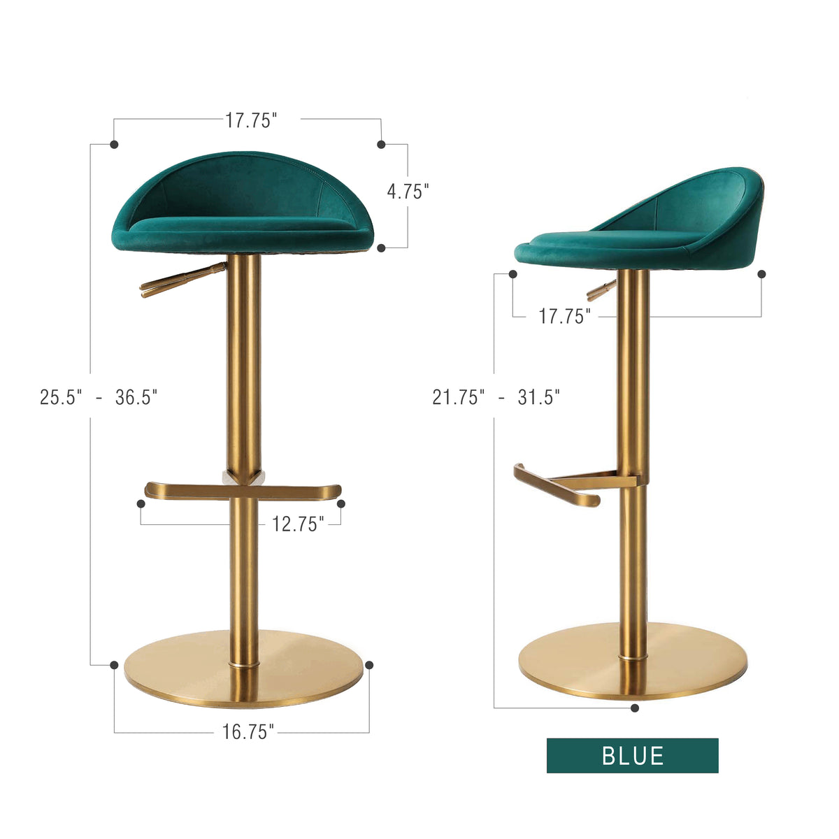 Eclipse Swivel Counter Bar Stool