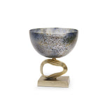 Cosmos Glass Aluminum Centerpiece Bowl