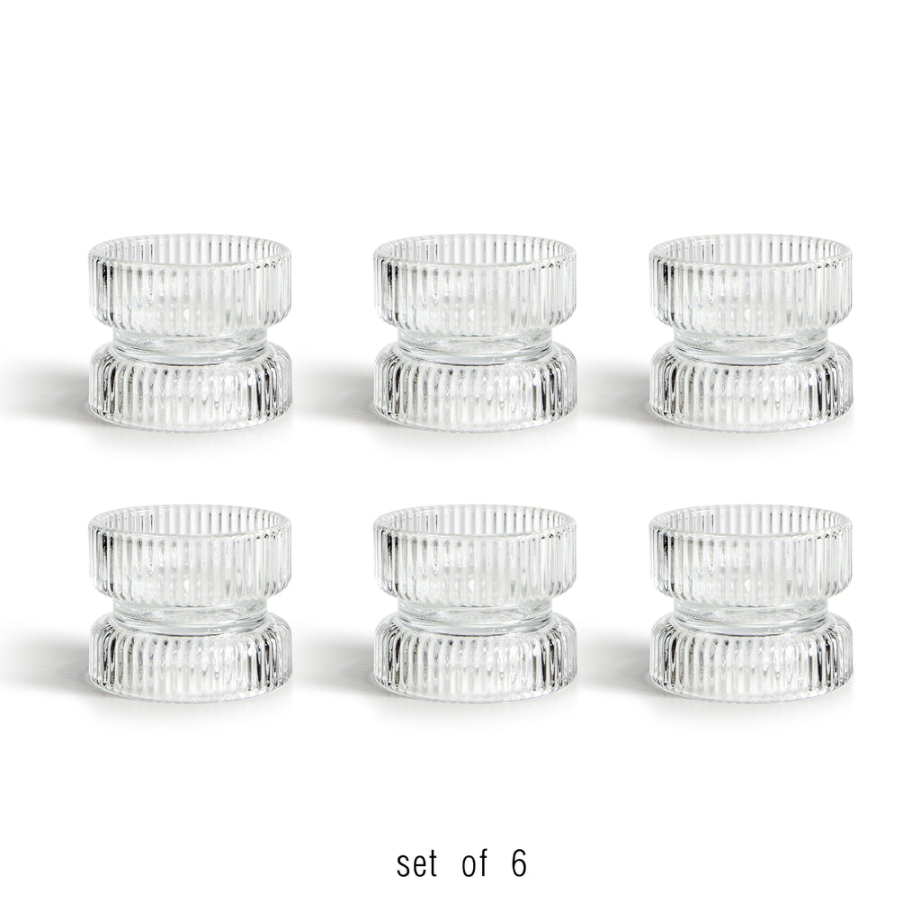 Glass Pillar Candle Holder (set of 6)