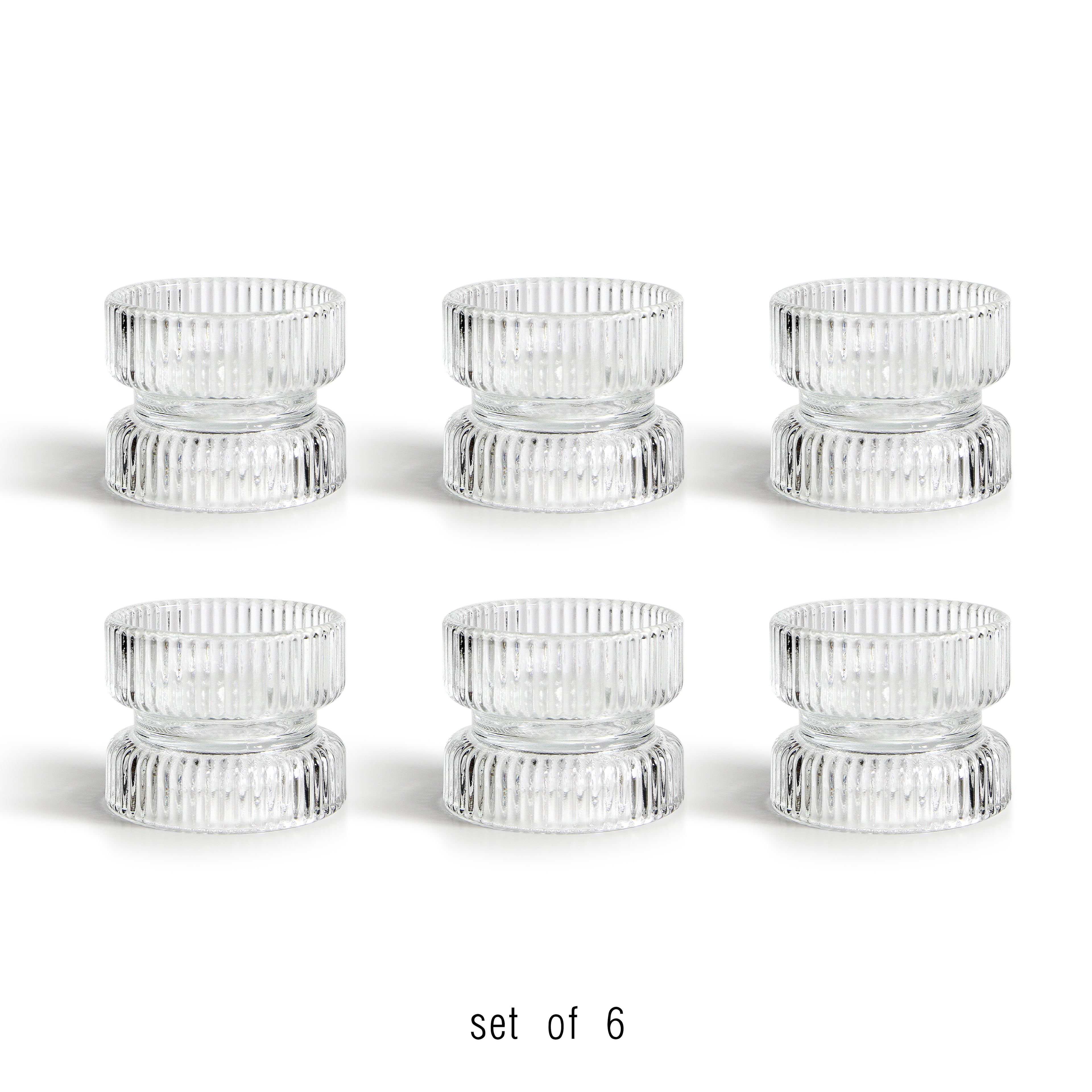 Glass Pillar Candle Holder (set of 6)