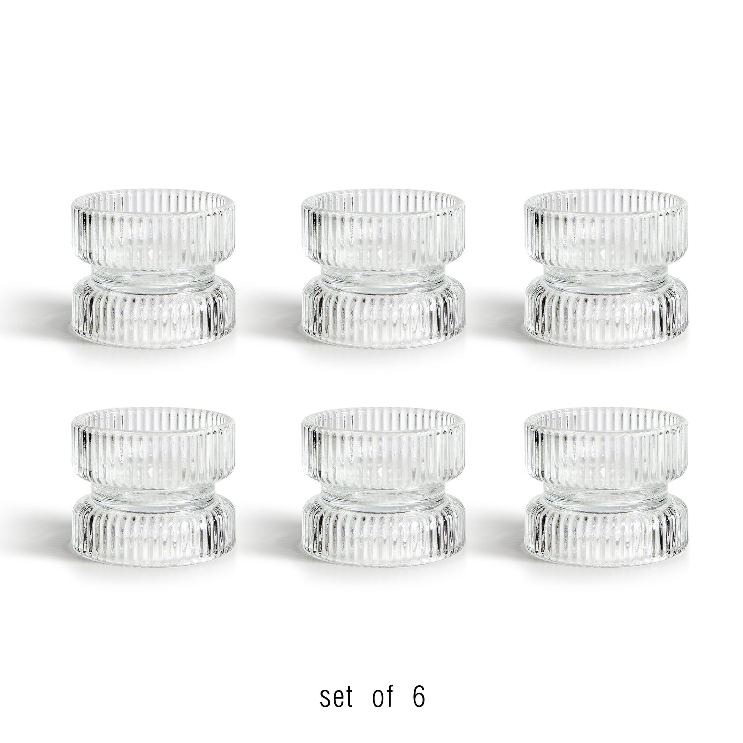 Glass Pillar Candle Holder (set of 6)