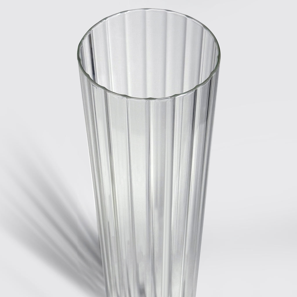 Pleated Glass Chimney Hurricane Candle Holder (set of 6)