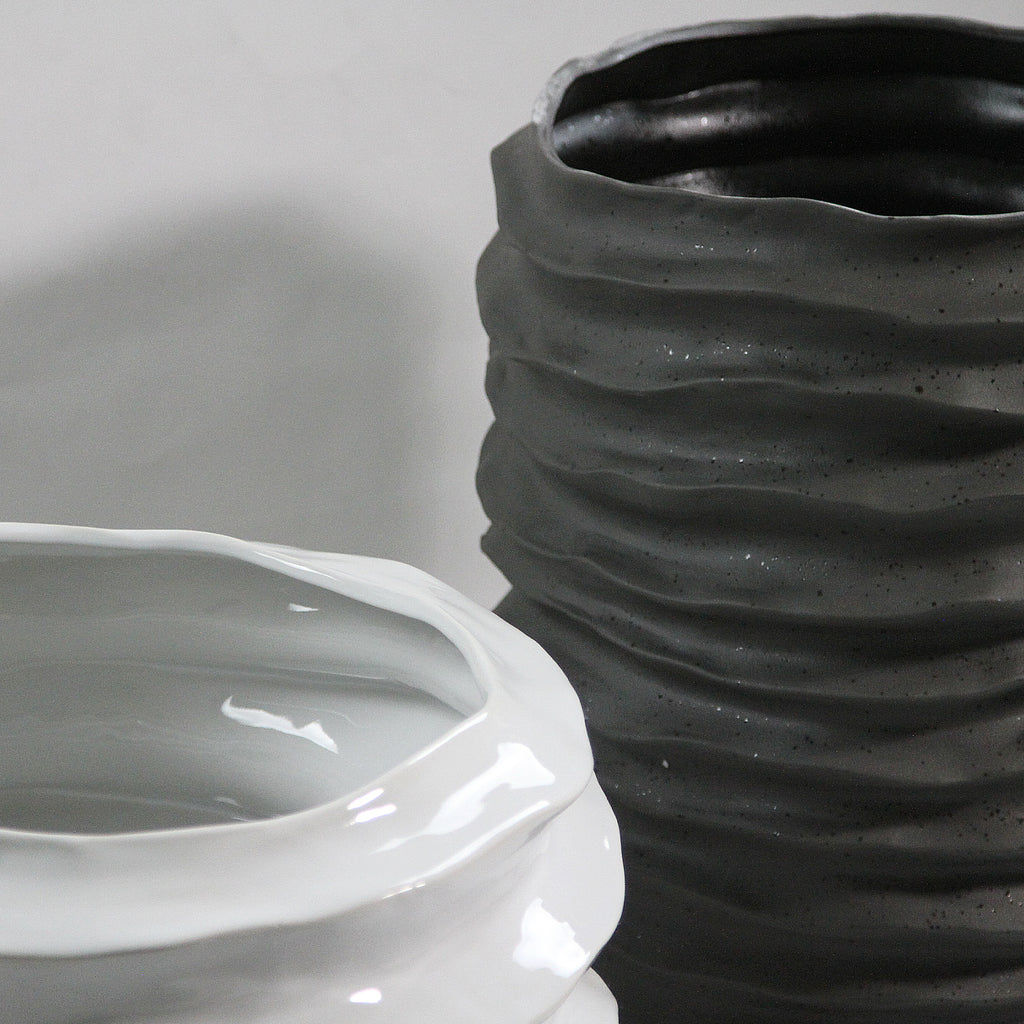 Wavy Disk Ceramic Planter | Galore Home: Luxury Home Decor, Elegant Home Furnishings, Stylish Home Accents & Contemporary Home Accessories