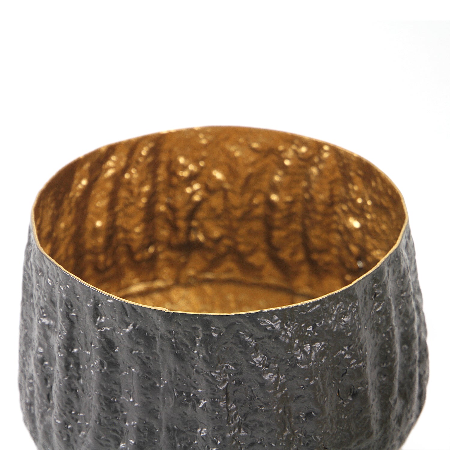 Crushed Round Taper Aluminum Metal Planter | Galore Home: Luxury Home Decor, Elegant Home Furnishings, Stylish Home Accents & Contemporary Home Accessories