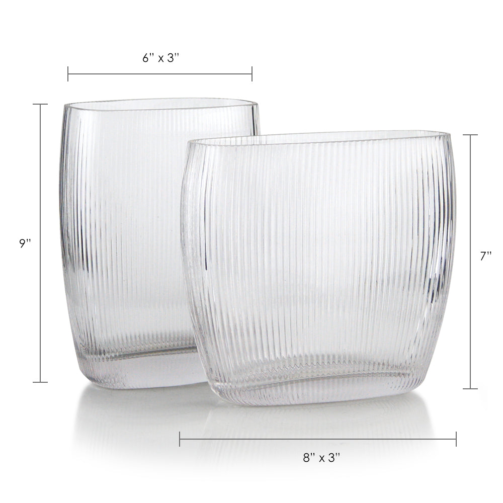 Ribbed Oval Glass