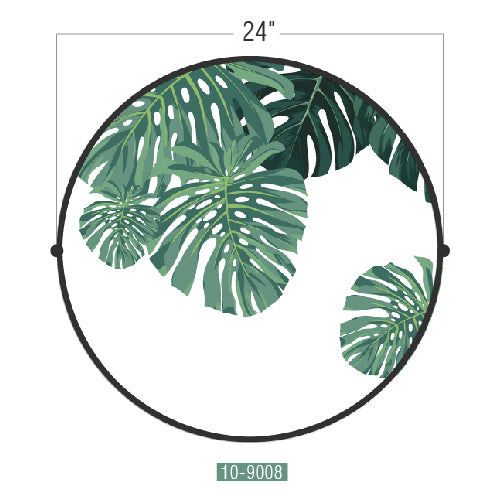 Circular (Round) Wall Art Visual Hanging Decor - Monstera Leaf by Galore Home