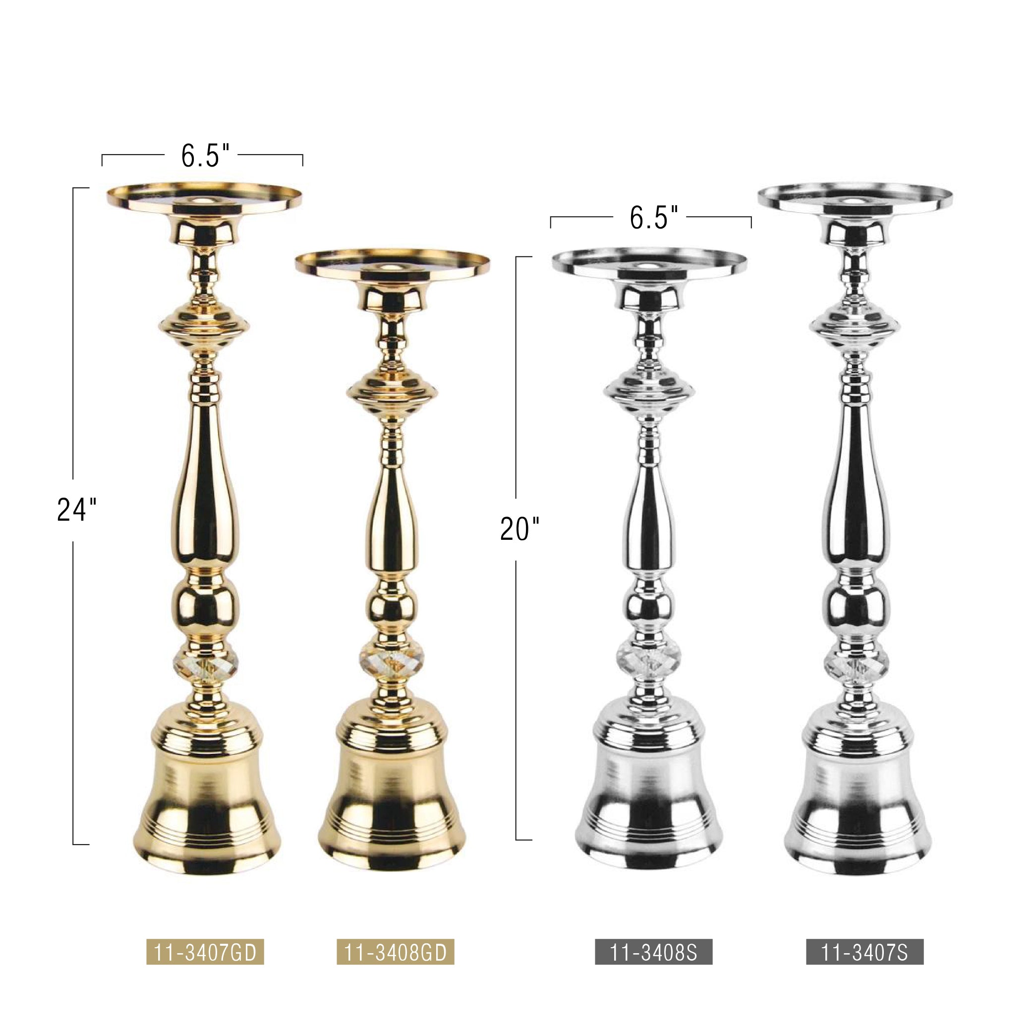 Pillar Candle Holder Stand | Metal Floor Holder Décor - Galore Home
