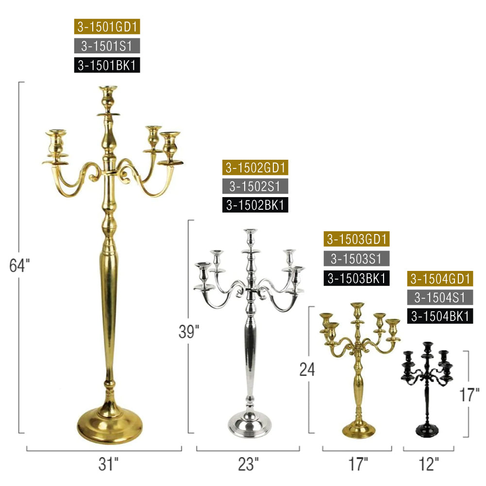 5 Arm Candelabra Candle Holder | Galore Home: Luxury Home Decor, Elegant Home Furnishings, Stylish Home Accents & Contemporary Home Accessories