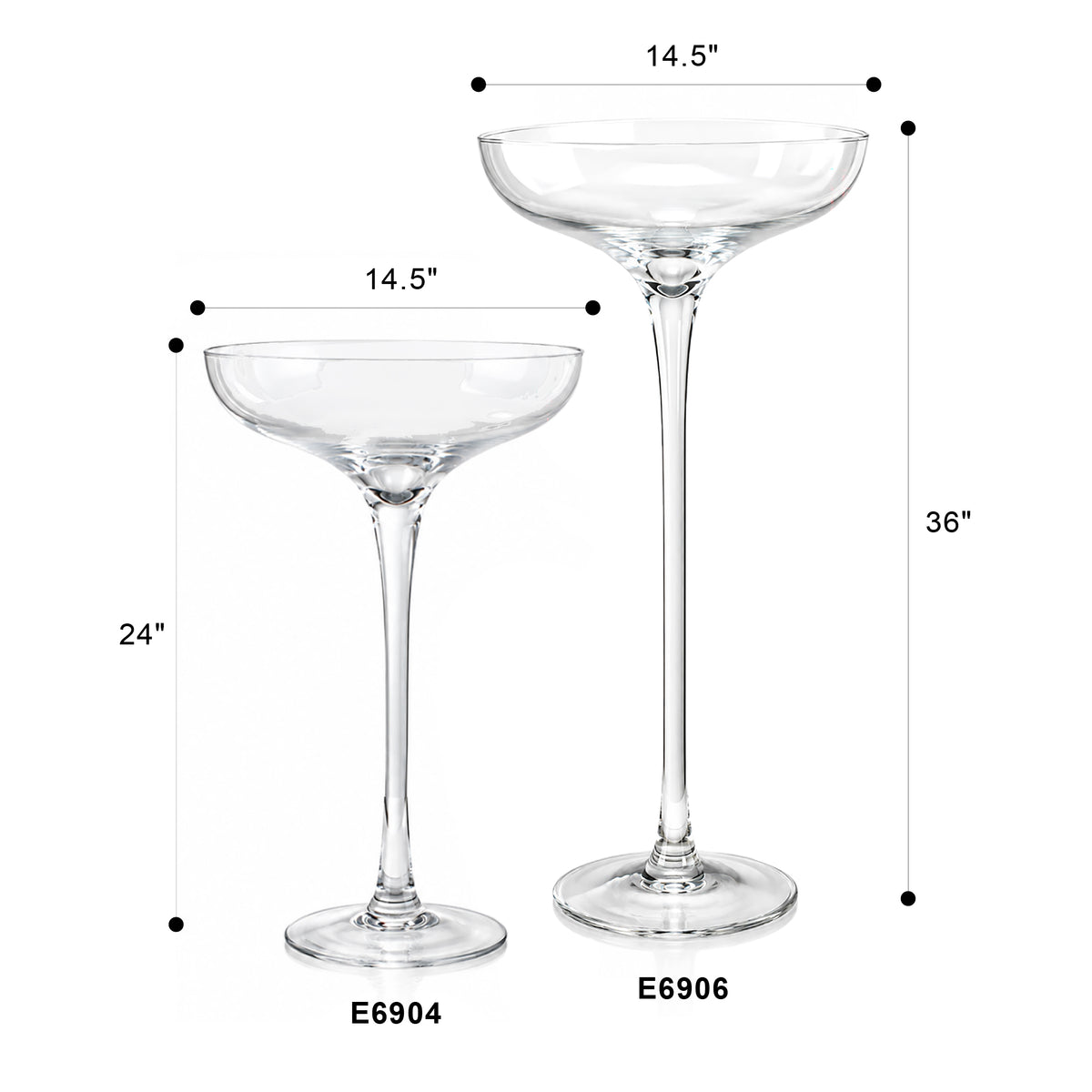 Giant Champagne Saucer Glass Vase