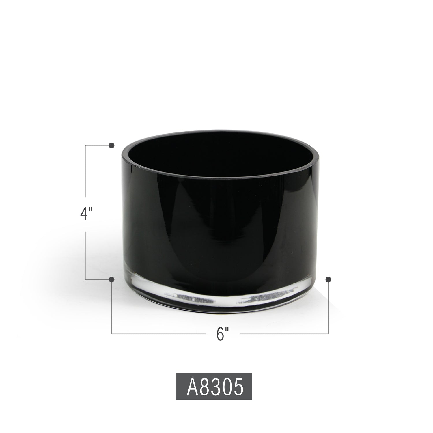 Multi-Layered Black Glass Cylinder Vase