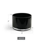 Multi-Layered Black Glass Cylinder Vase