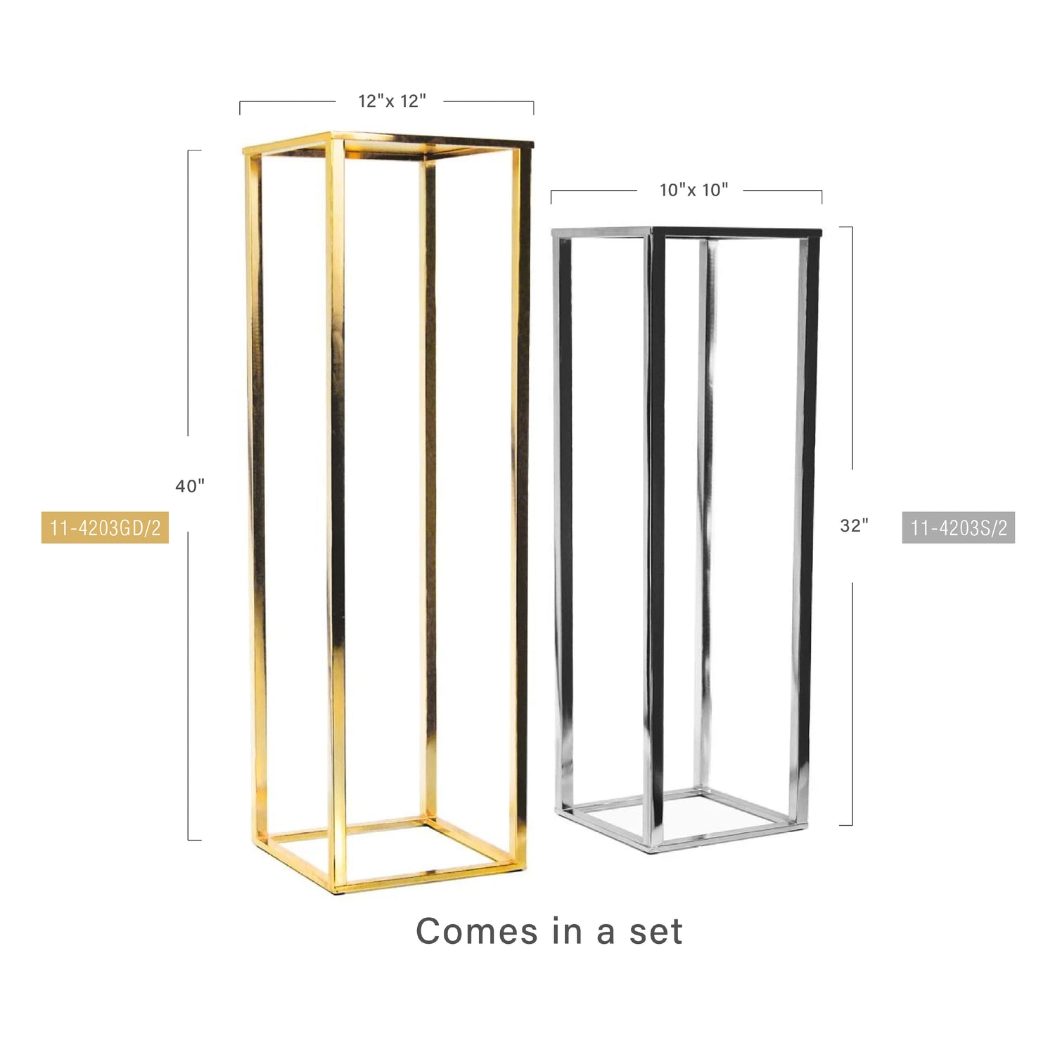 Electroplated Metal Stand Set | Galore Home: Luxury Home Decor, Elegant Home Furnishings, Stylish Home Accents & Contemporary Home Accessories