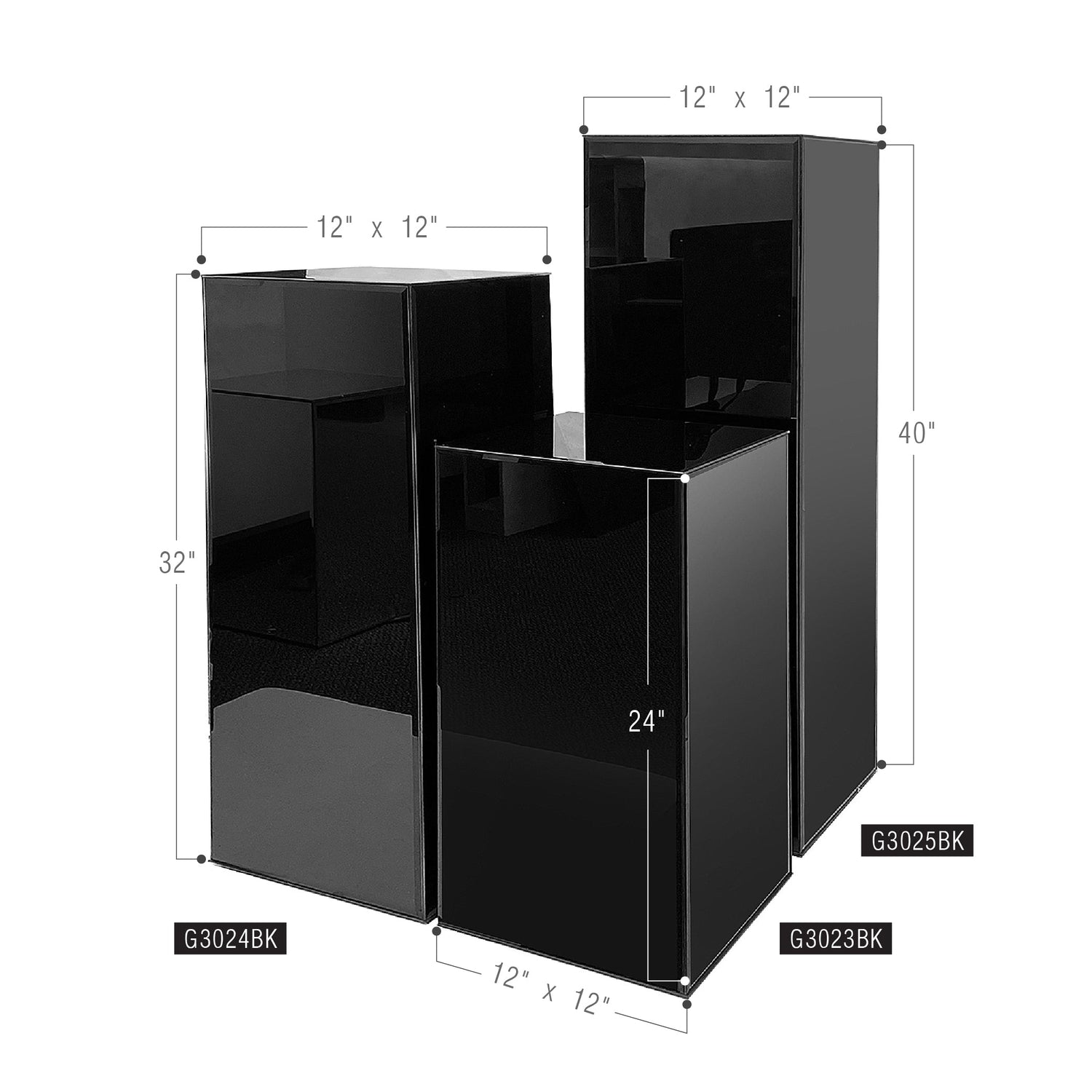 Black Glass Display Column/Pedestal | Galore Home: Luxury Home Decor, Elegant Home Furnishings, Stylish Home Accents & Contemporary Home Accessories