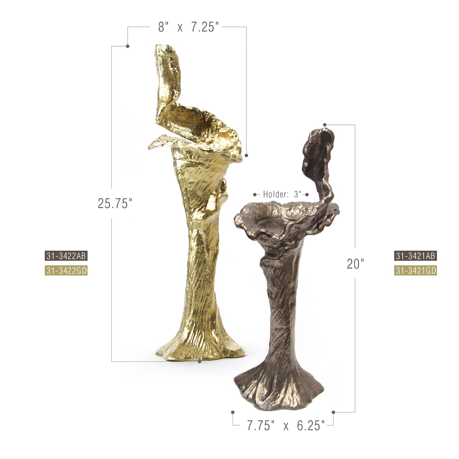 Molten Metal Sculptural Candle Stand