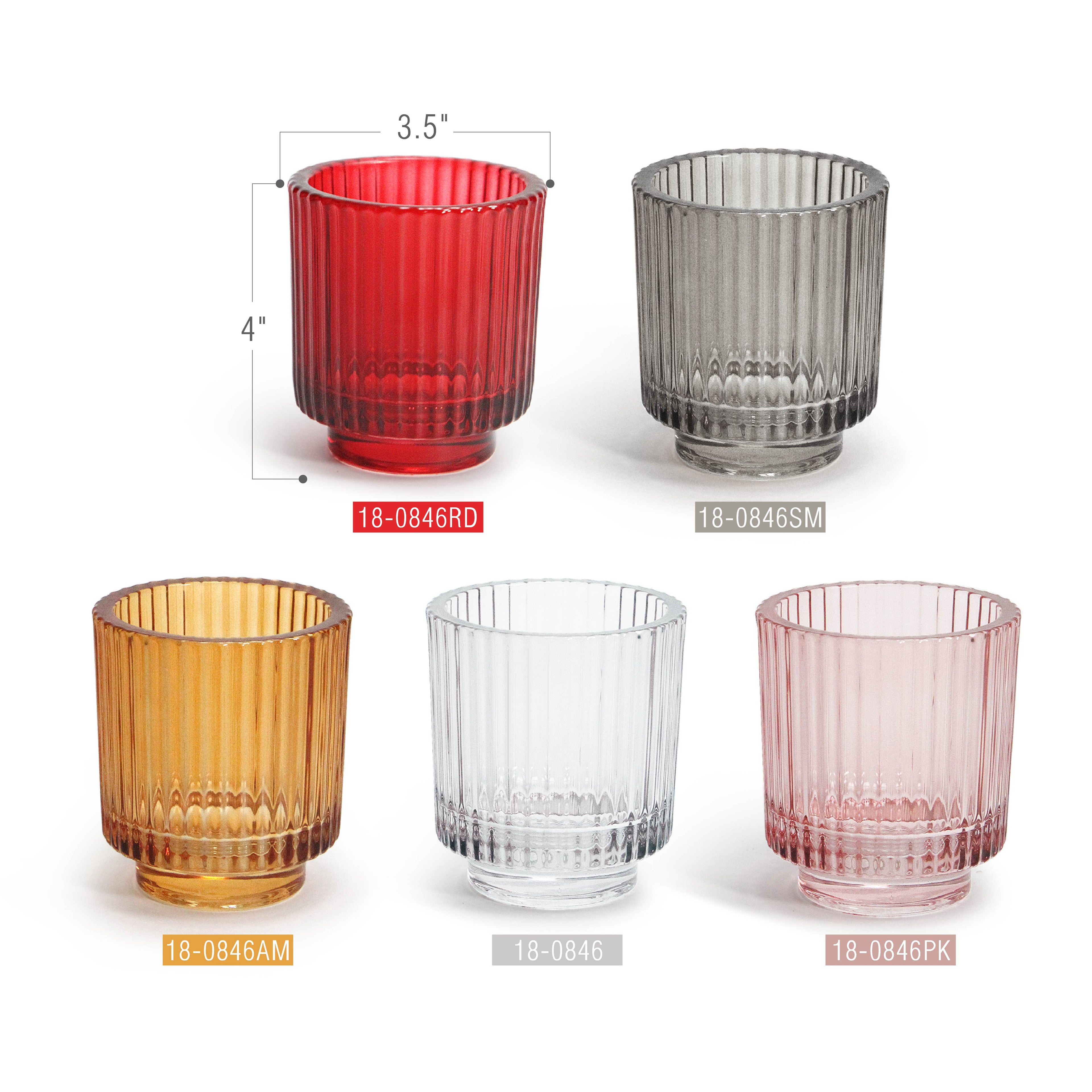 Ribbed Glass Tealight Holder