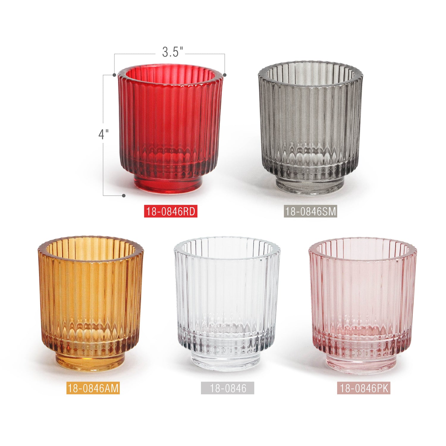 Ribbed Glass Tealight Holder
