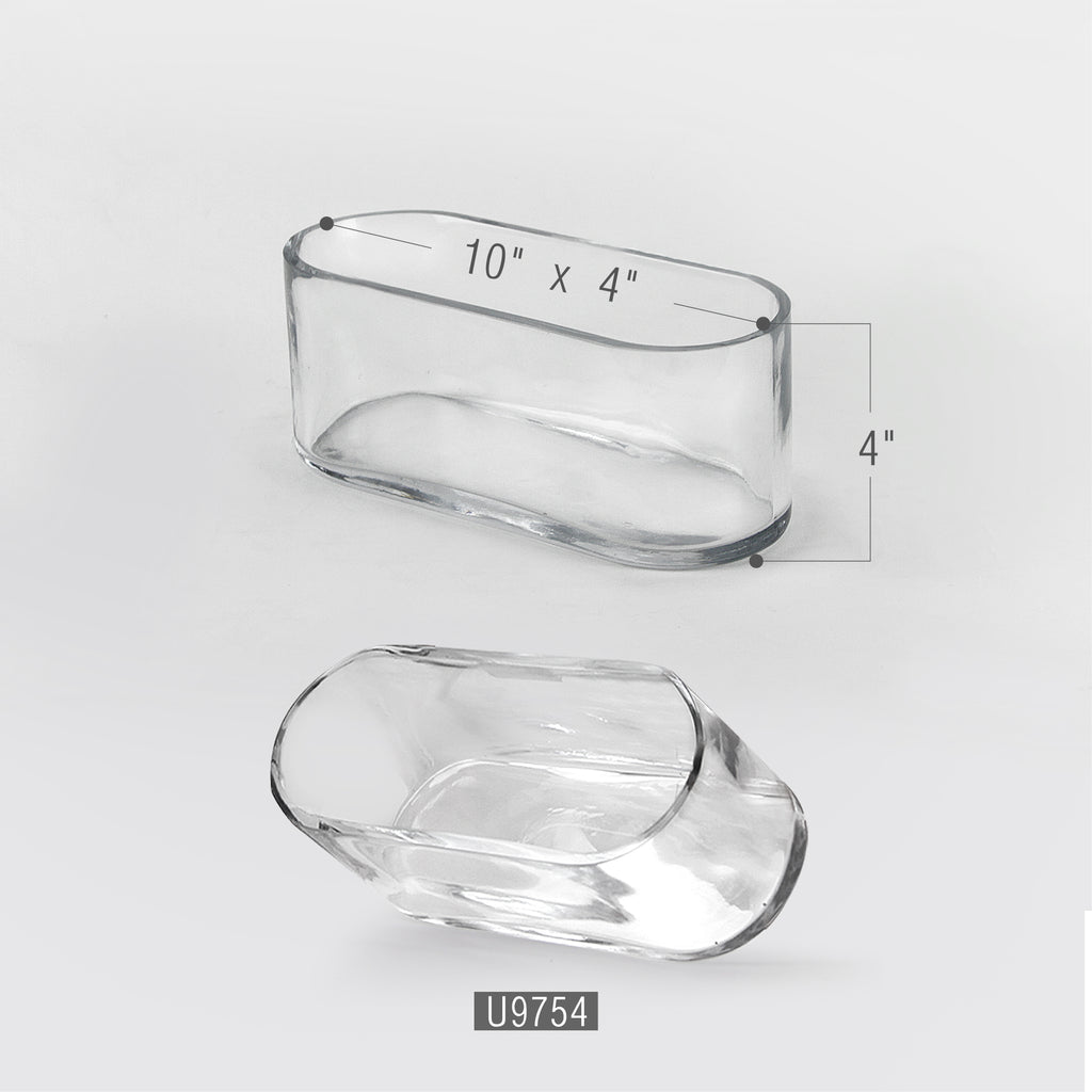 16.5" Long Oval Glass Vase / Centerpiece | Galore Home: Luxury Home Decor, Elegant Home Furnishings, Stylish Home Accents & Contemporary Home Accessories