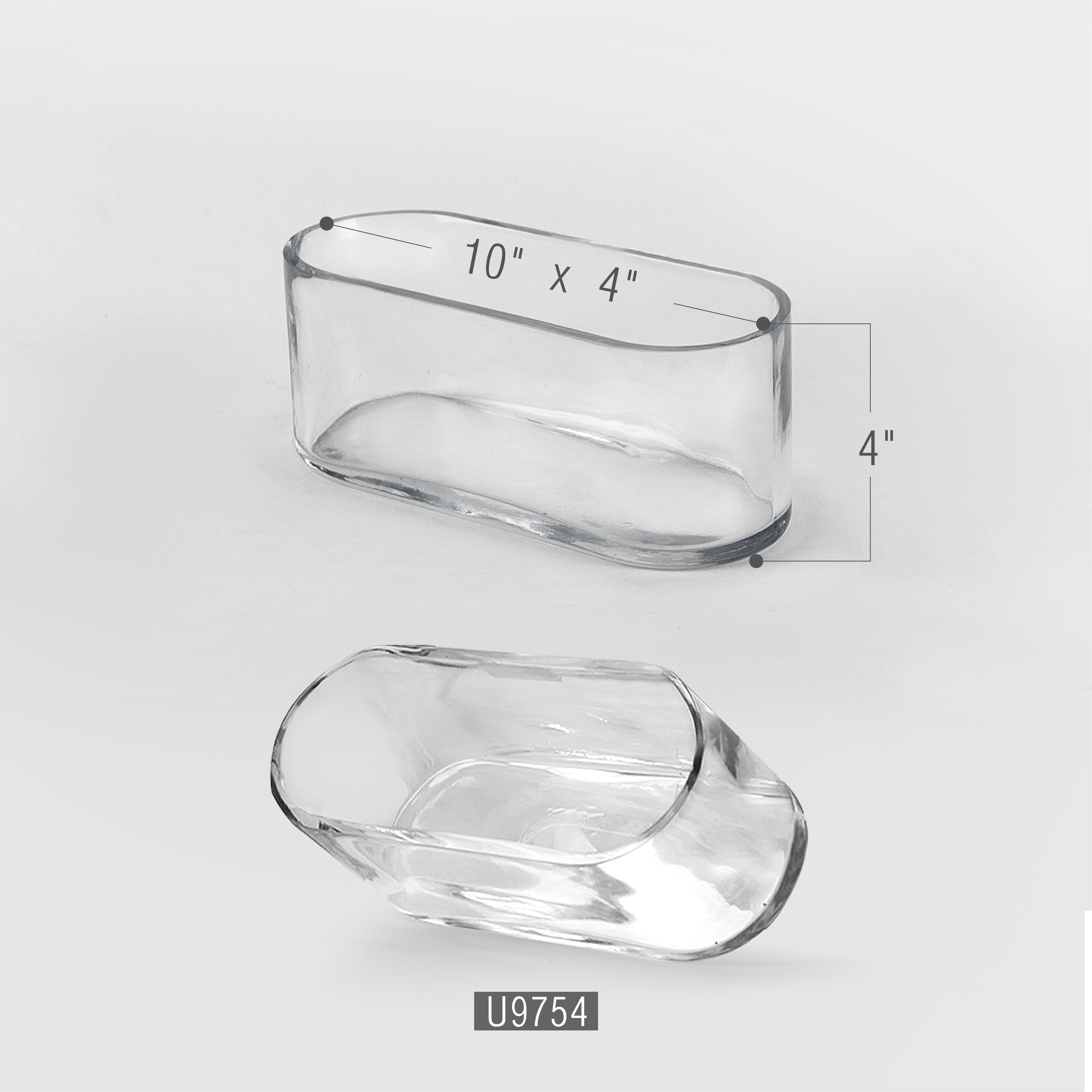 16.5" Long Oval Glass Vase / Centerpiece | Galore Home: Luxury Home Decor, Elegant Home Furnishings, Stylish Home Accents & Contemporary Home Accessories