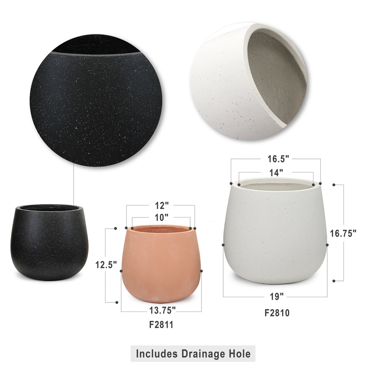 FibraLuxe Floor Planters