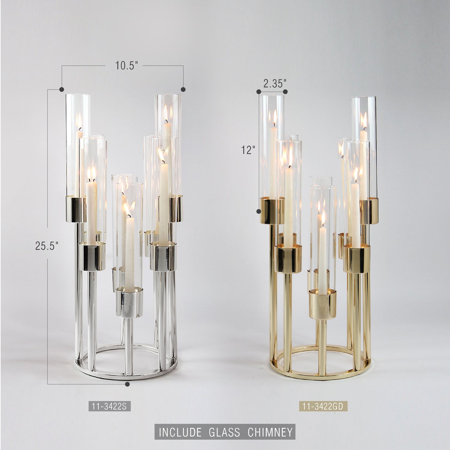 Aura Octet Tabletop Candelabra