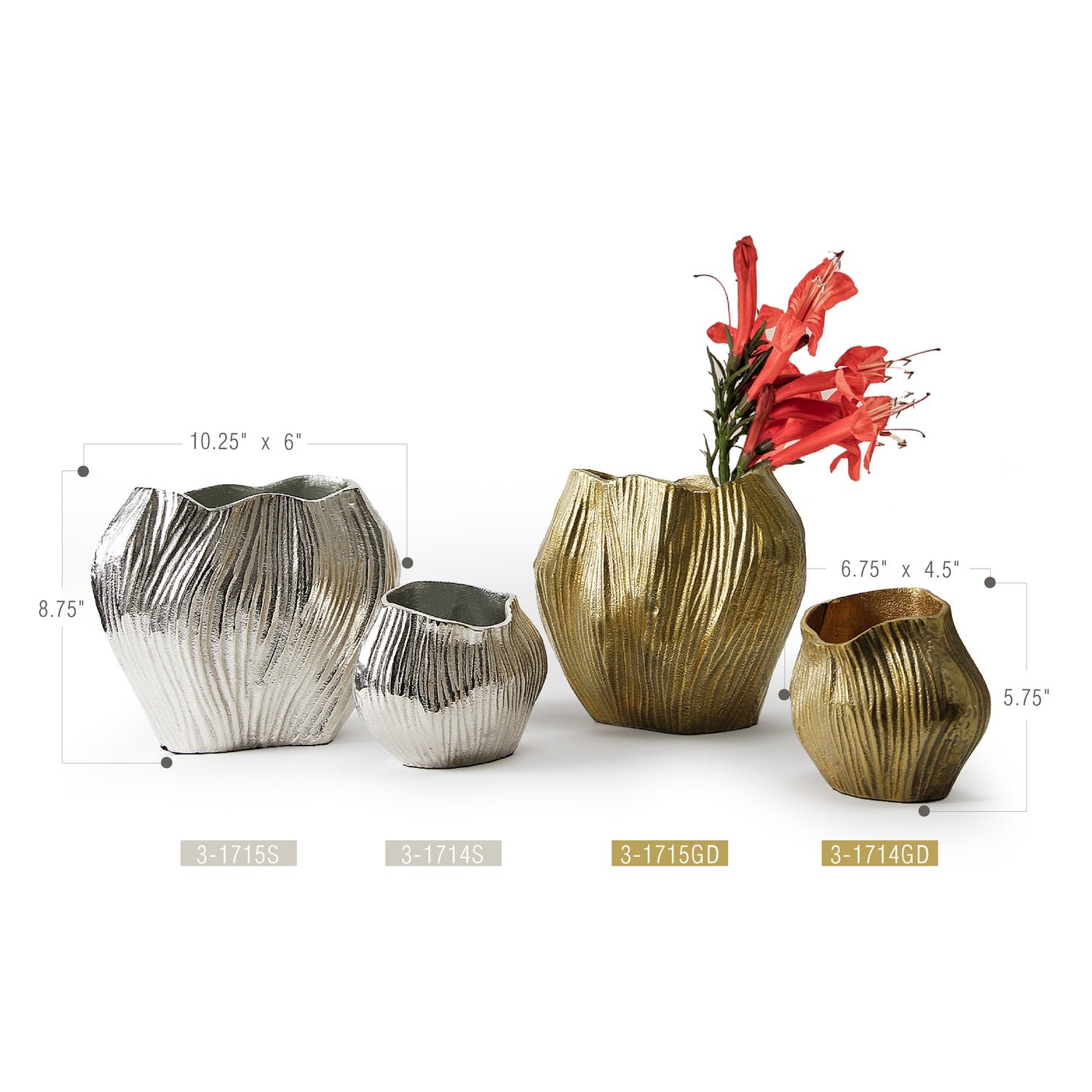 Metallic Edge Trim Flower Vase | Galore Home: Luxury Home Decor, Elegant Home Furnishings, Stylish Home Accents & Contemporary Home Accessories