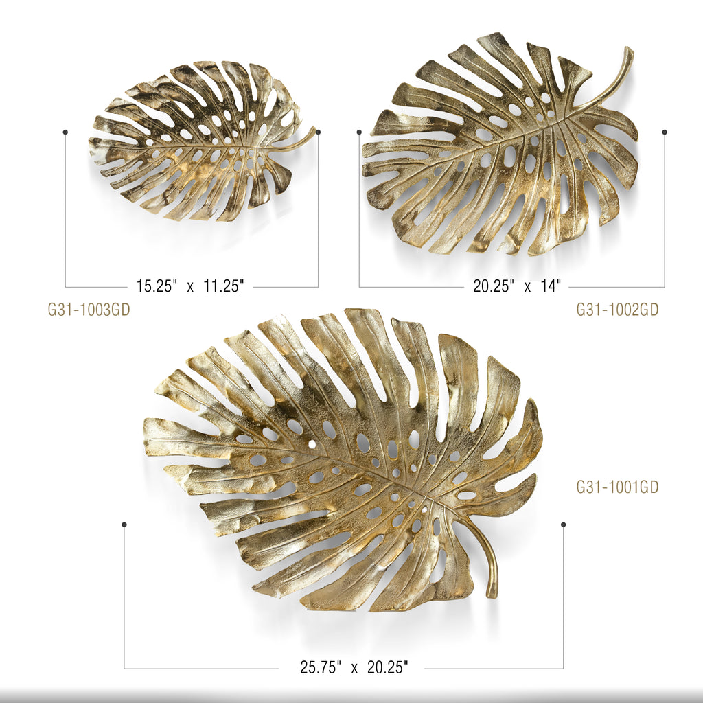 Metal Wall Mounted Monstera Sculpture