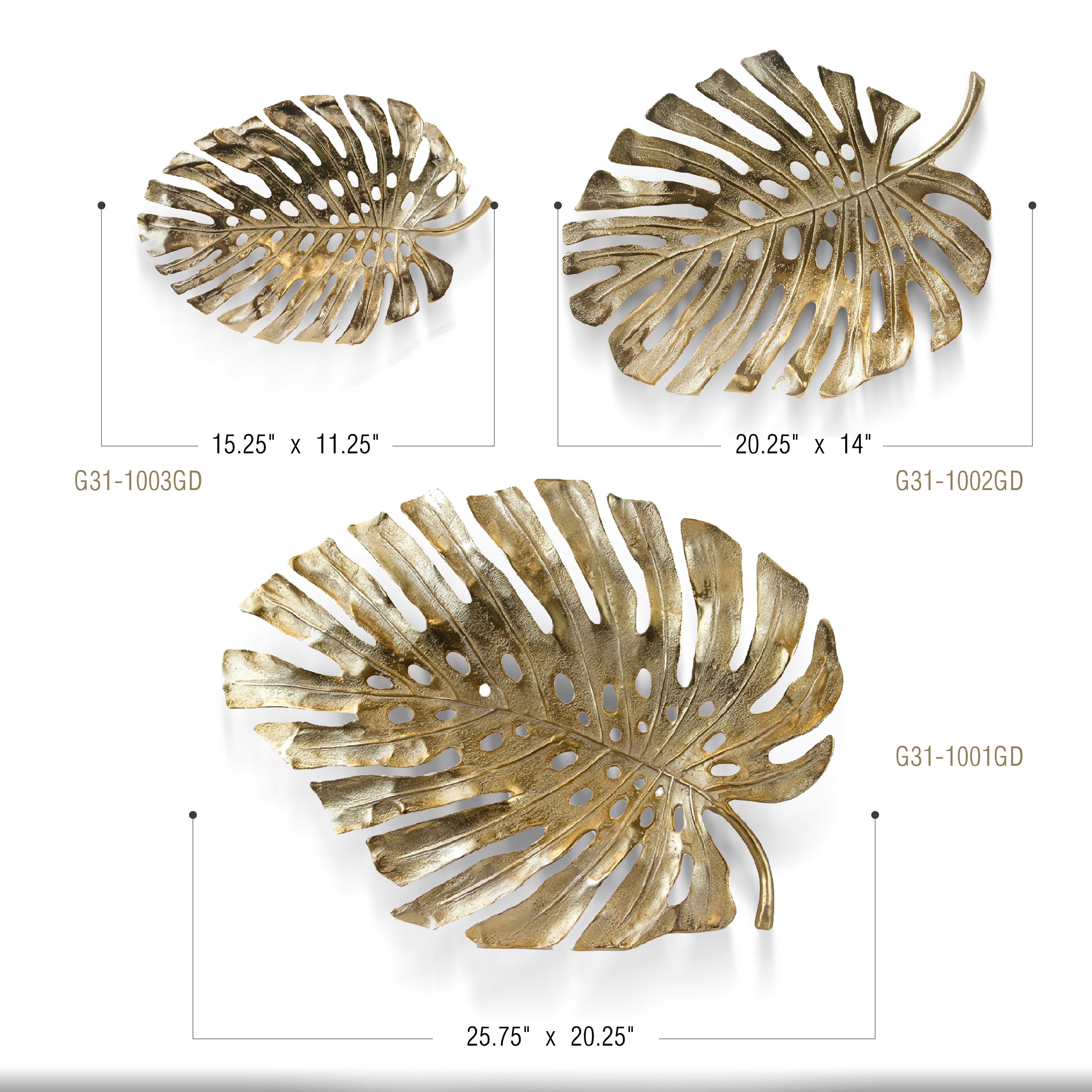Metal Wall Mounted Monstera Sculpture