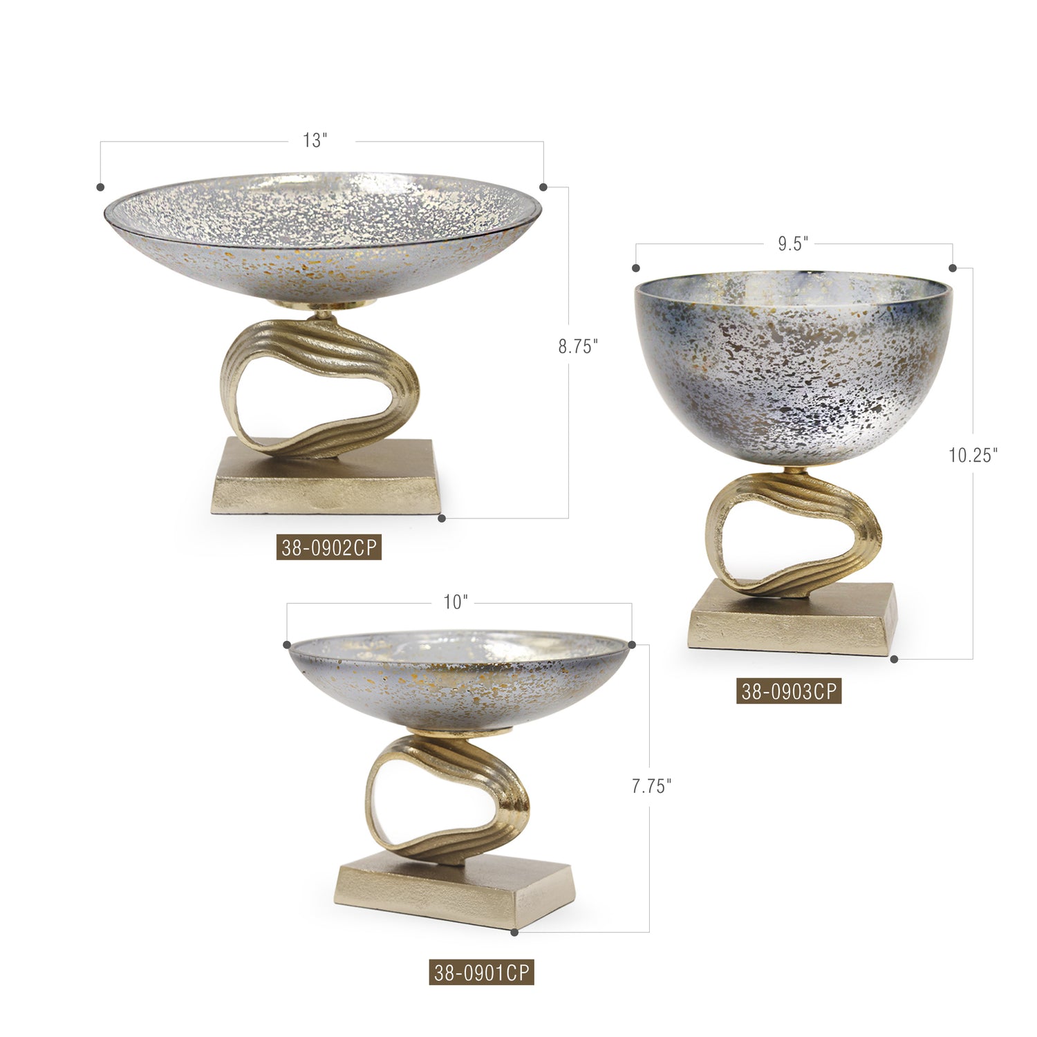 Cosmos Glass Aluminum Centerpiece Bowl | Galore Home: Luxury Home Decor, Elegant Home Furnishings, Stylish Home Accents & Contemporary Home Accessories