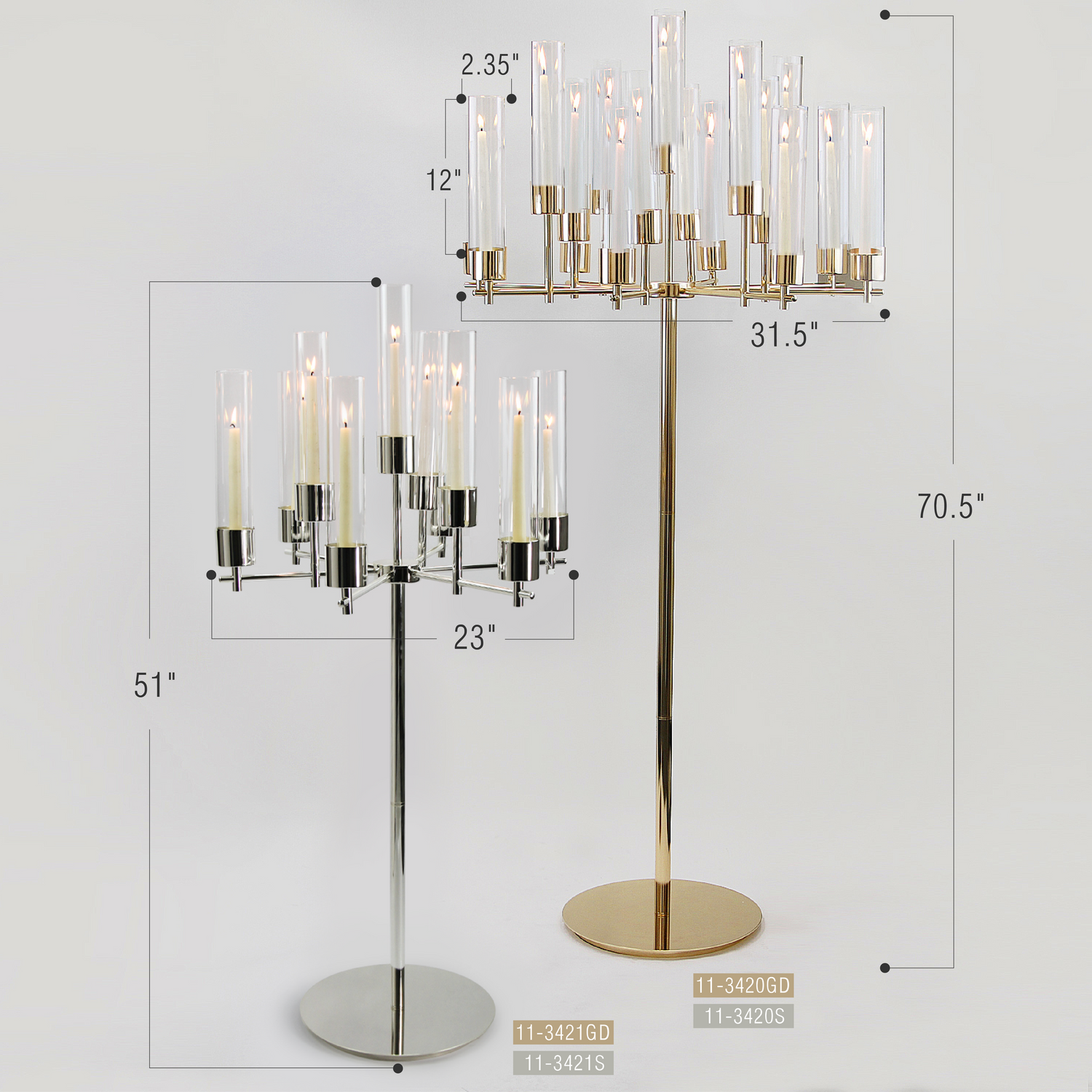 17-Arms Grand Floor Candelabra