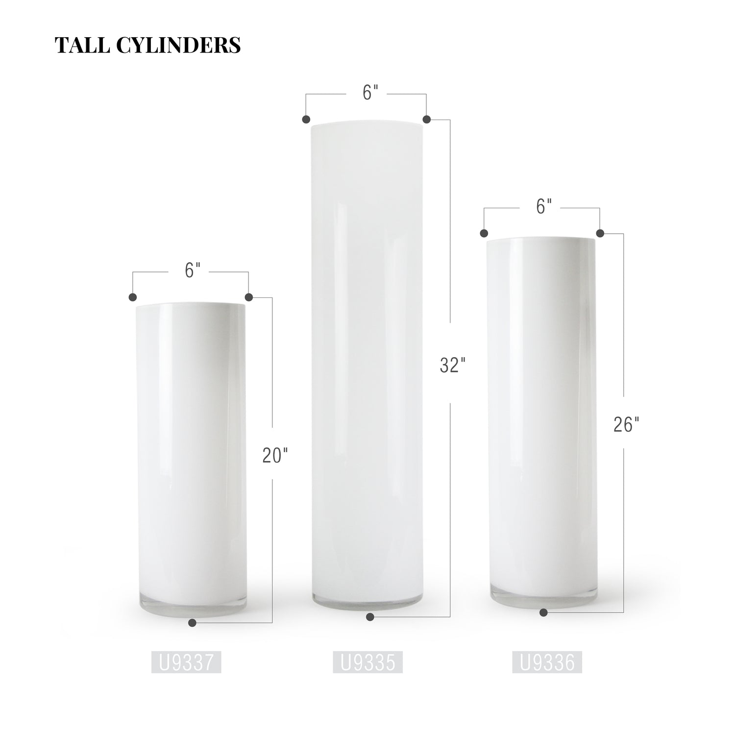 Multi-Layered White Glass Cylinder Vase