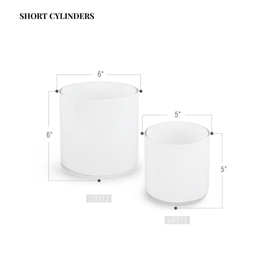 Multi-Layered White Glass Cylinder Vase