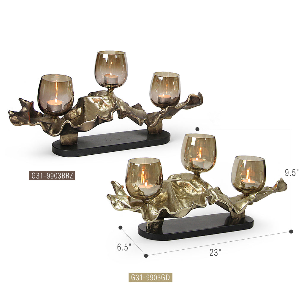 Trinity Glow Aluminum Candle Holder
