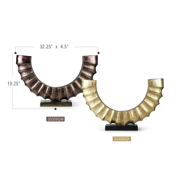 Solstice Curve Display Sculpture | Metal Tabletop Accent Centerpiece ...