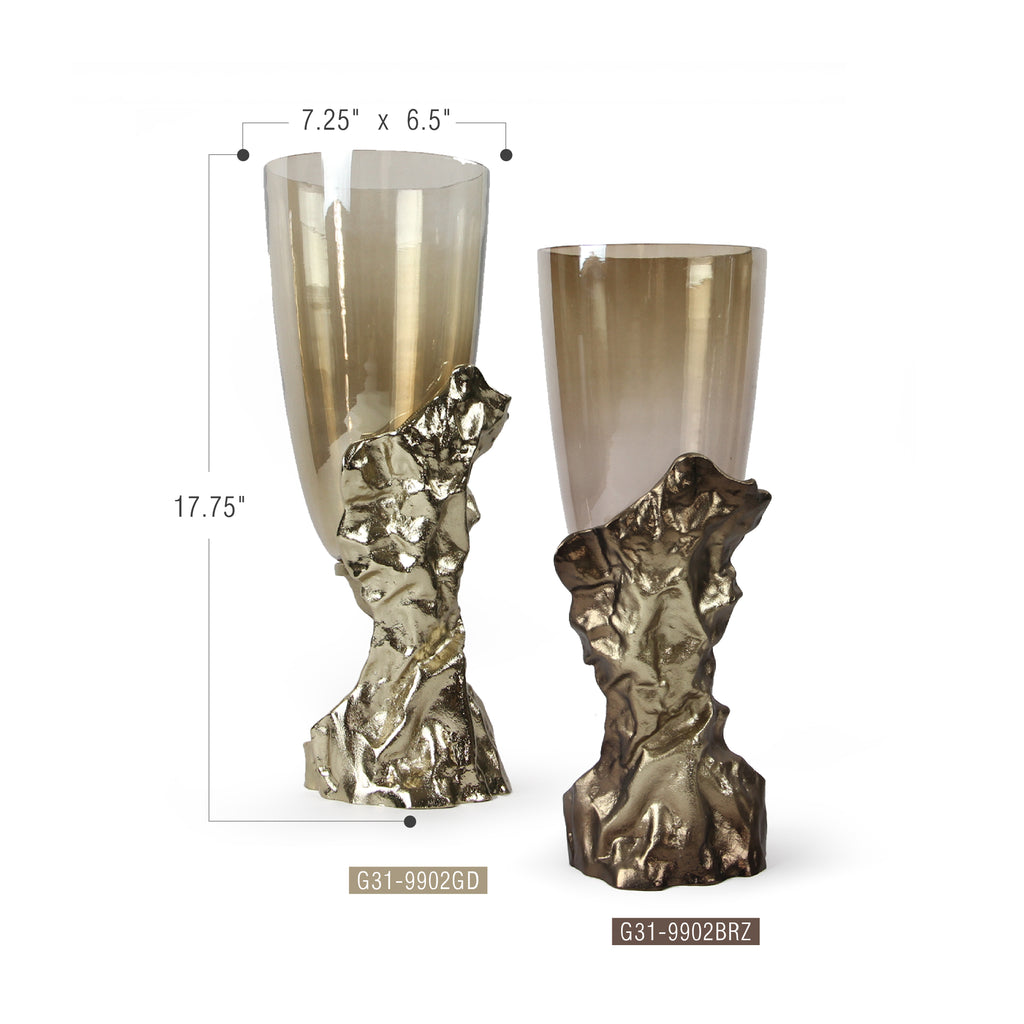 Elevated Essence Aluminum Glass Vase Candle Holder