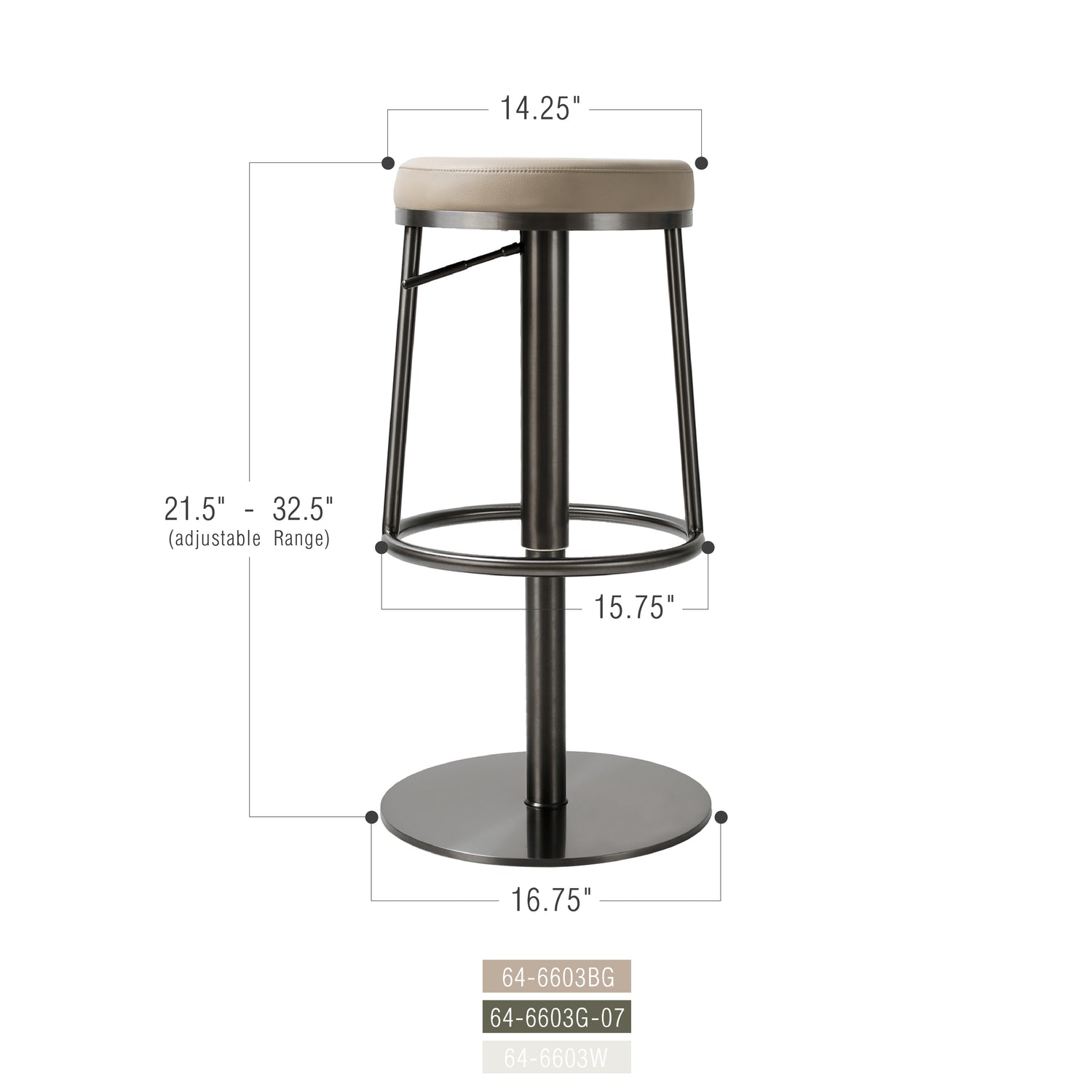 Aero Swivel Counter Bar Stool with Integrated Foot Rest