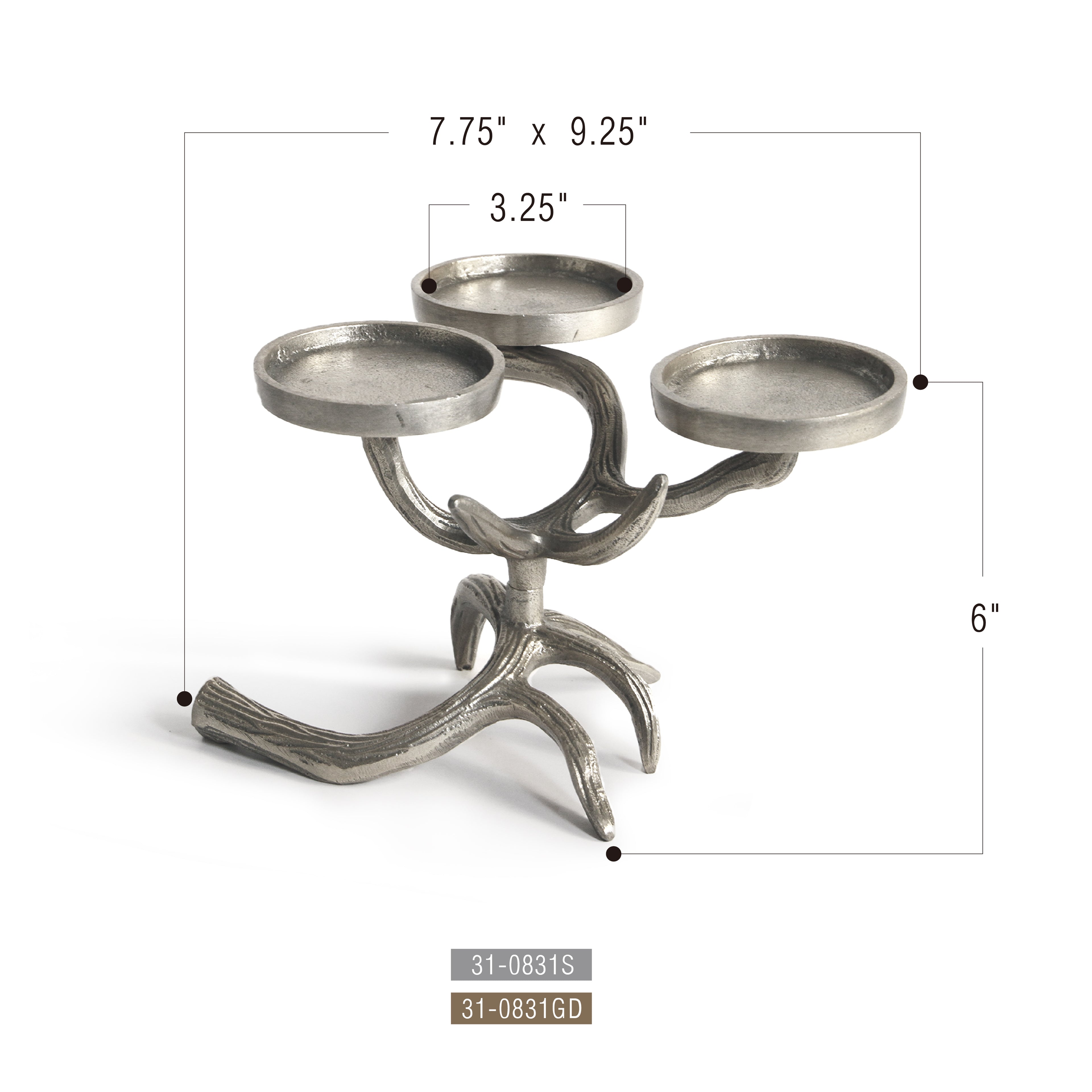 Antler Trio Pillar Candle Holder