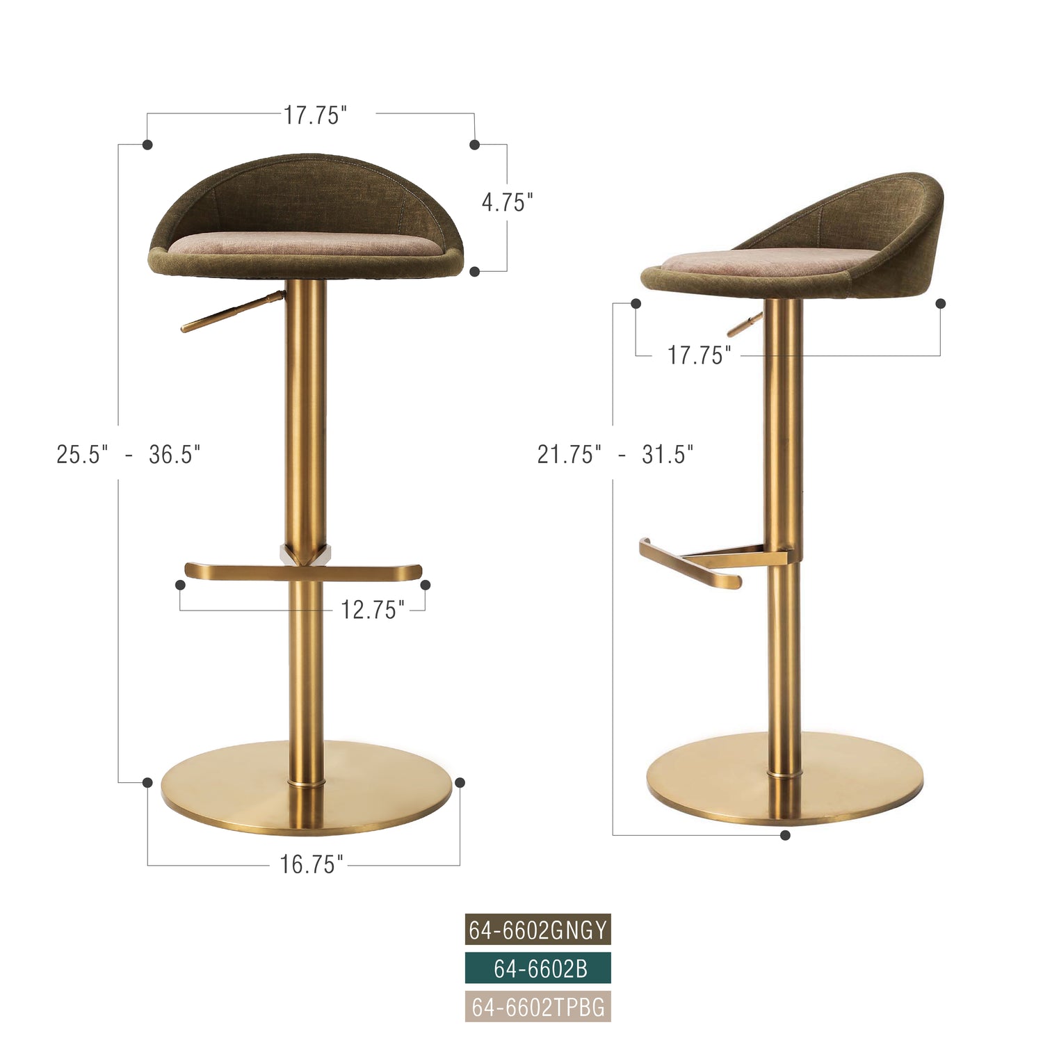 Eclipse Swivel Counter Bar Stool