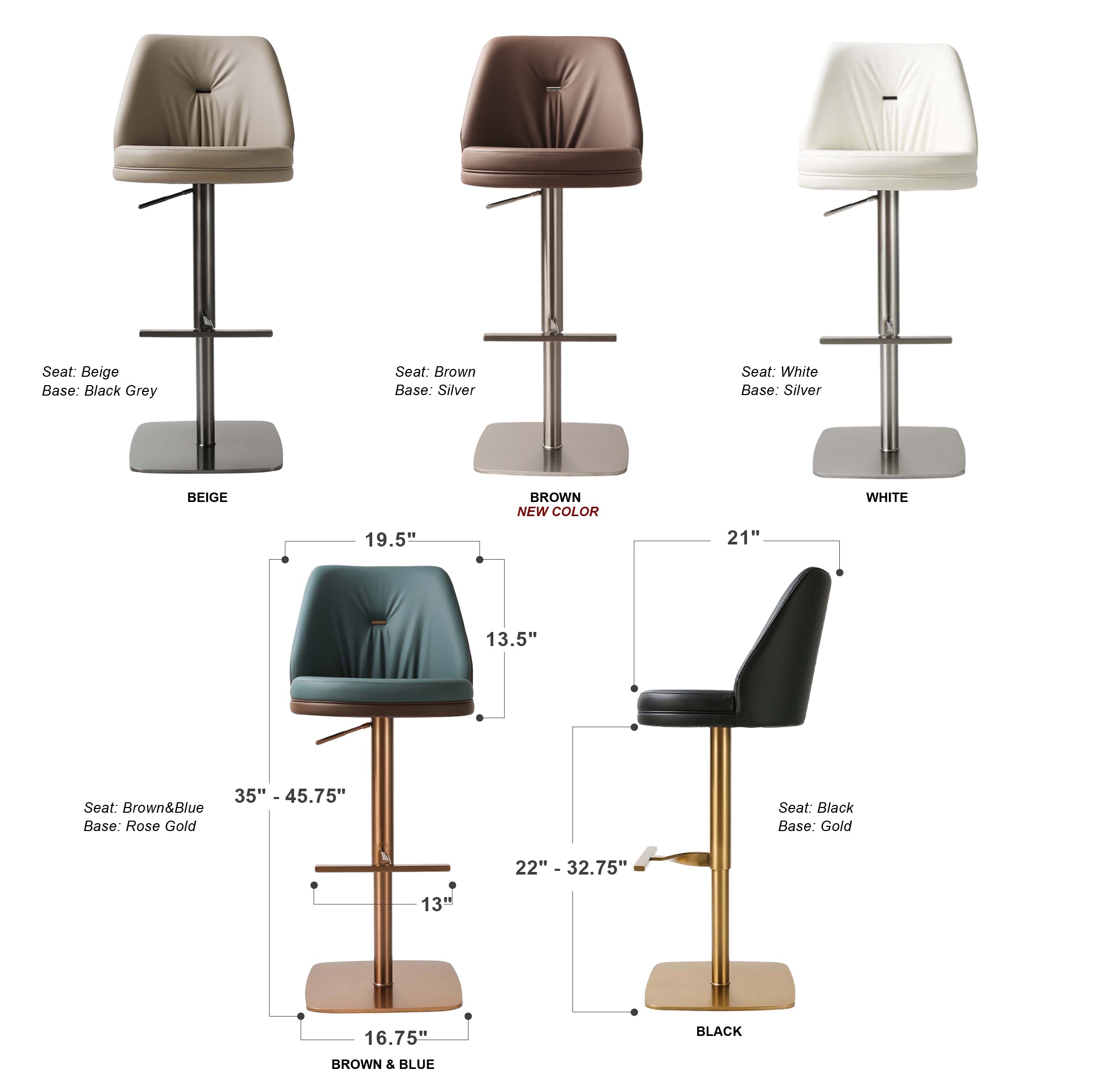 Zeno Swivel Counter Bar Stool