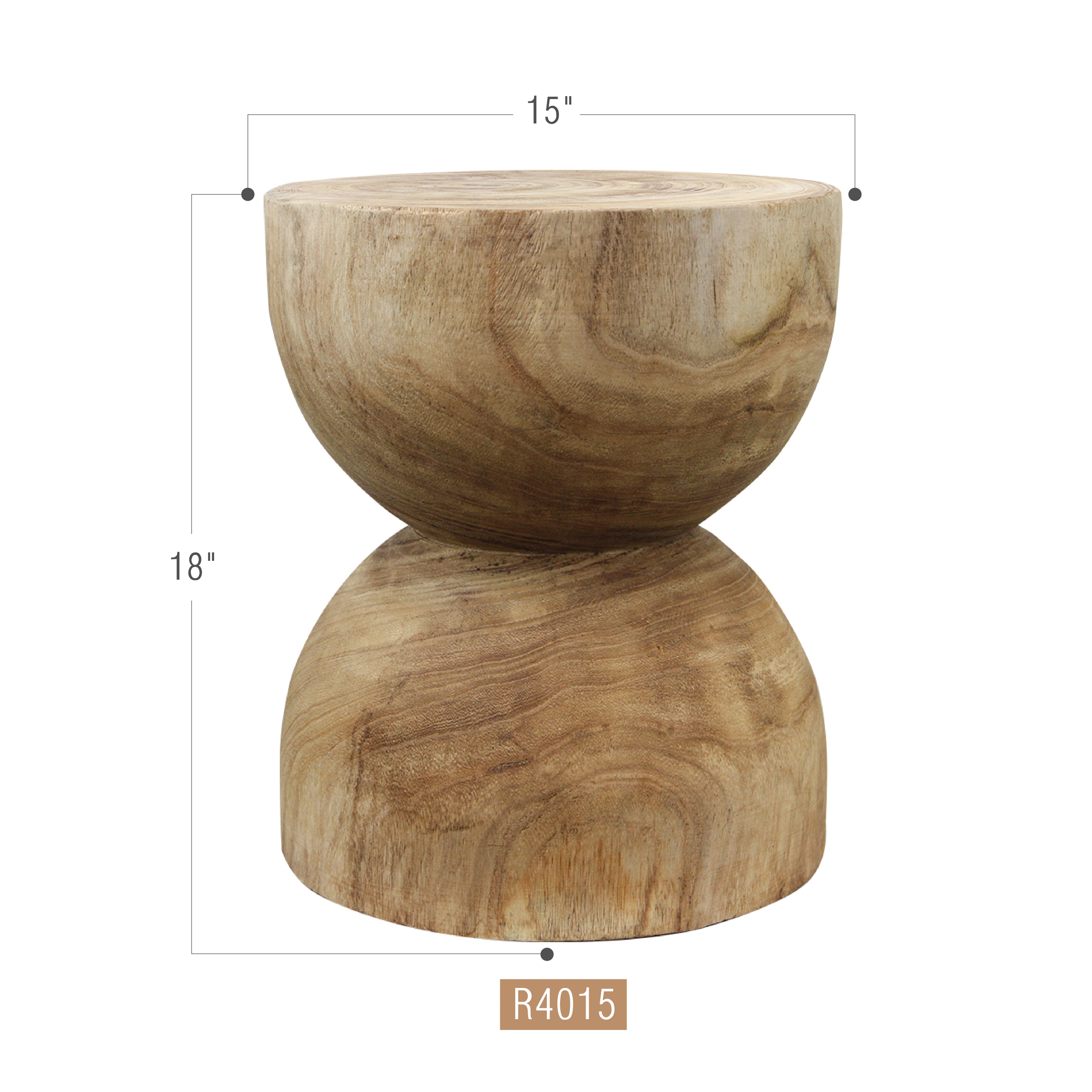 Evoke Natural Wood Pedestal Side Table Stool