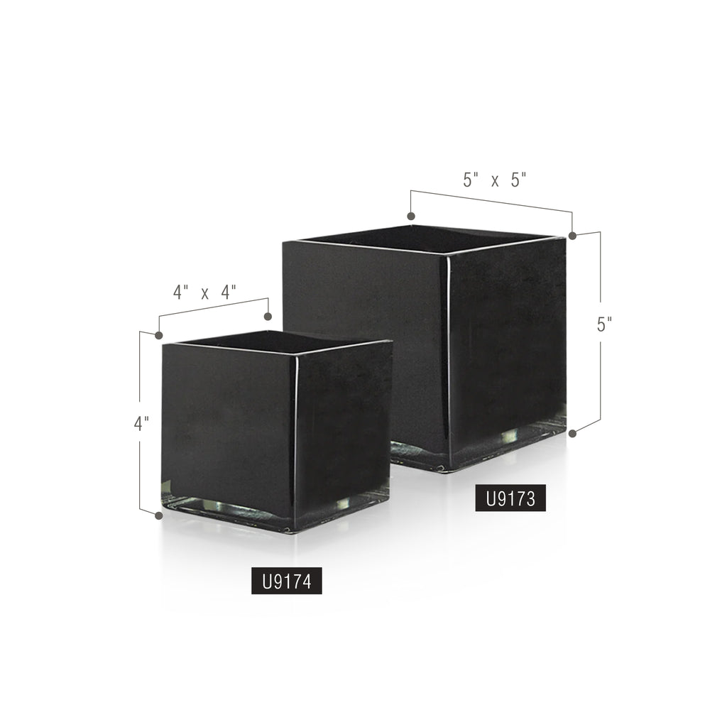Premium Layered Black Glass Square