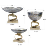 Cosmos Glass Aluminum Centerpiece Bowl