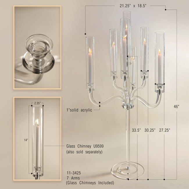Premium Acrylic 7-Arms Chandelier Candelabra