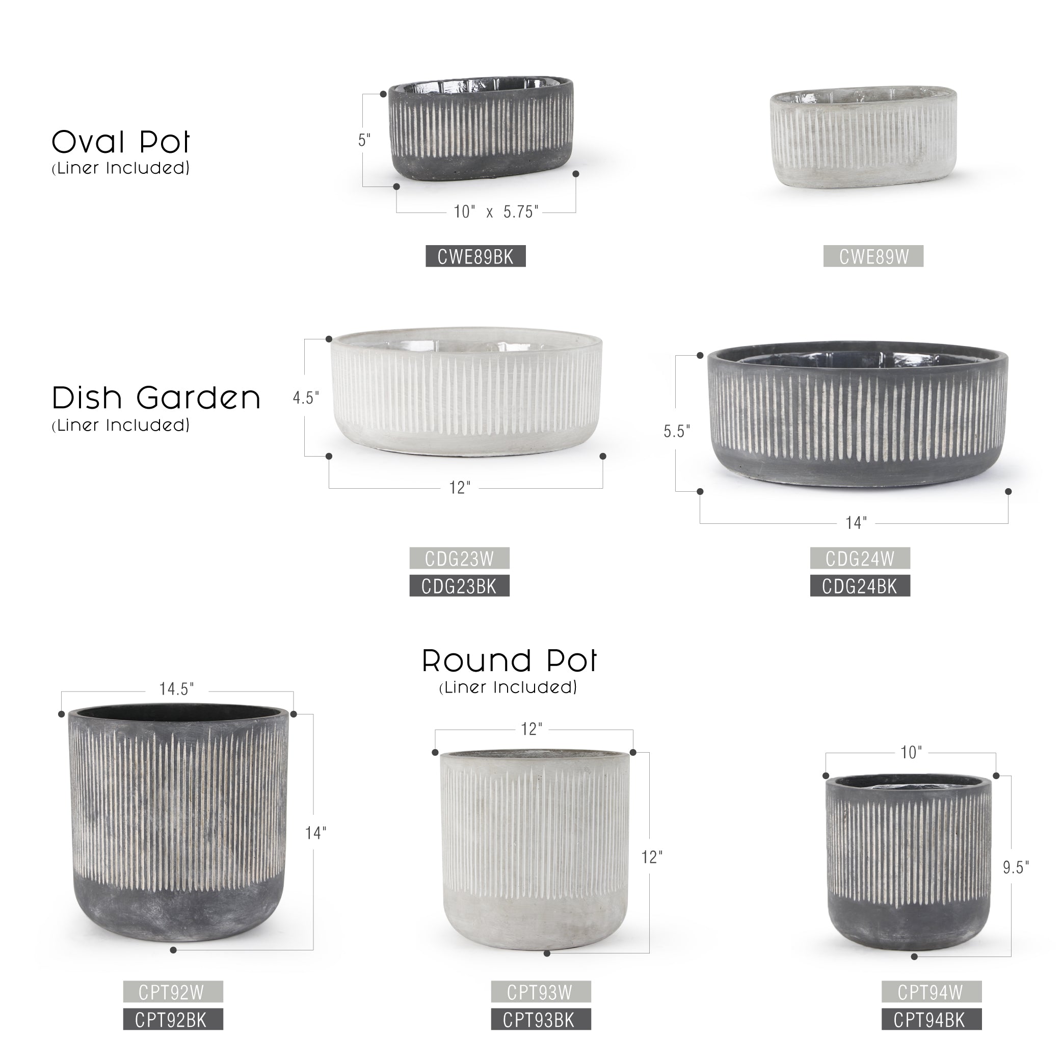 Ceramic Bamboo Ridged Planter | Galore Home: Luxury Home Decor, Elegant Home Furnishings, Stylish Home Accents & Contemporary Home Accessories