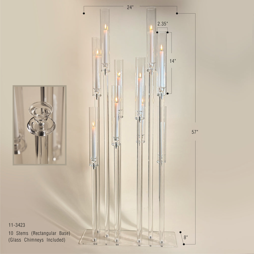 Diamond Glow Acrylic Candelabra