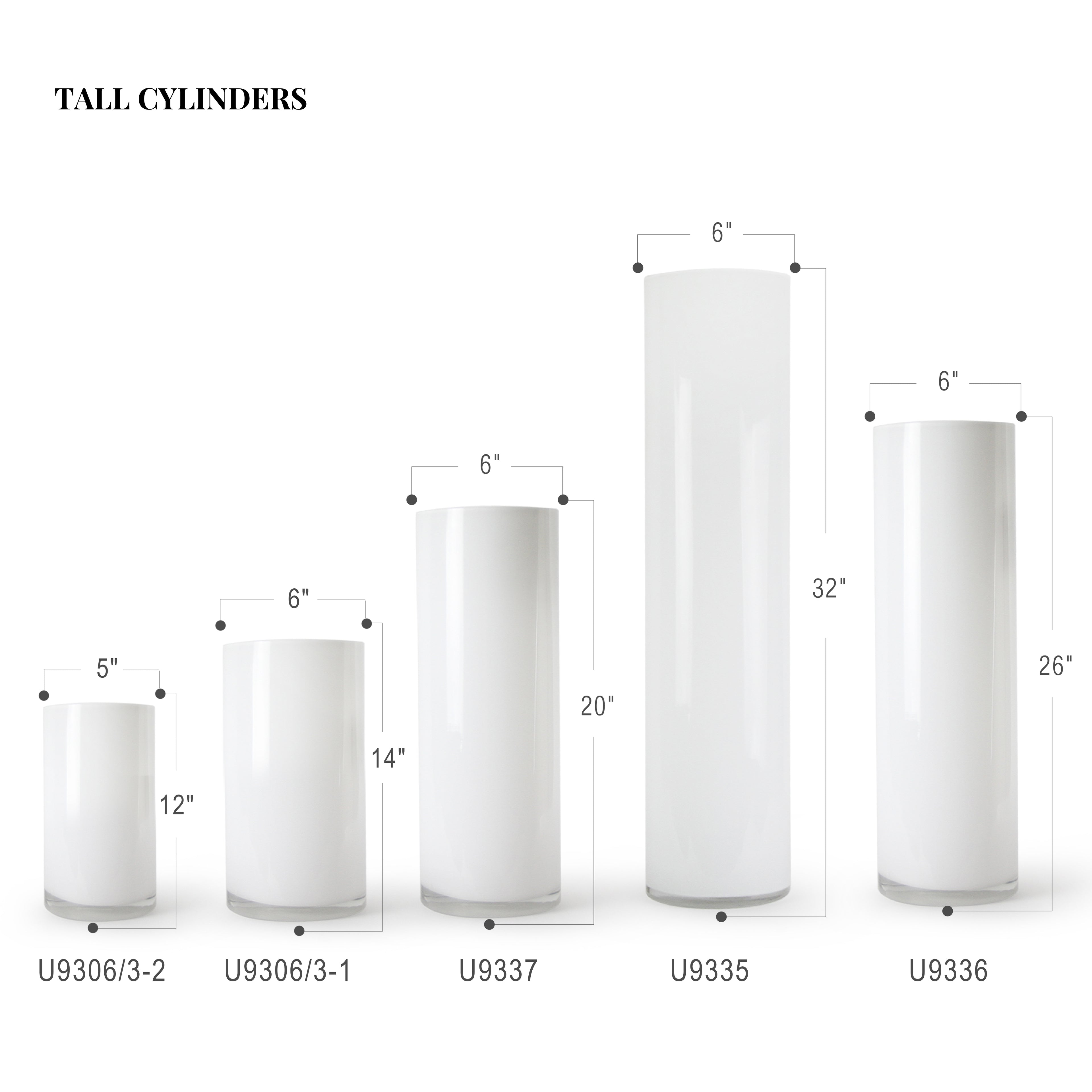 Multi-Layered White Glass Cylinder Vase