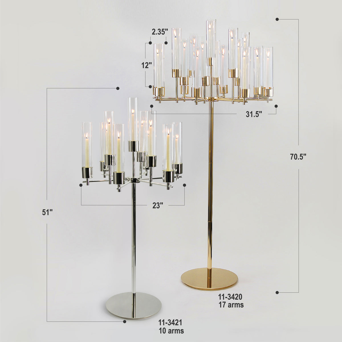 17-Arms Grand Floor Candelabra