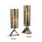 Sepia Aged Brass Glass Candle Holder | Galore Home: Luxury Home Decor, Elegant Home Furnishings, Stylish Home Accents & Contemporary Home Accessories