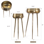 Aurea Tall Metal Tripod Planter Bowl