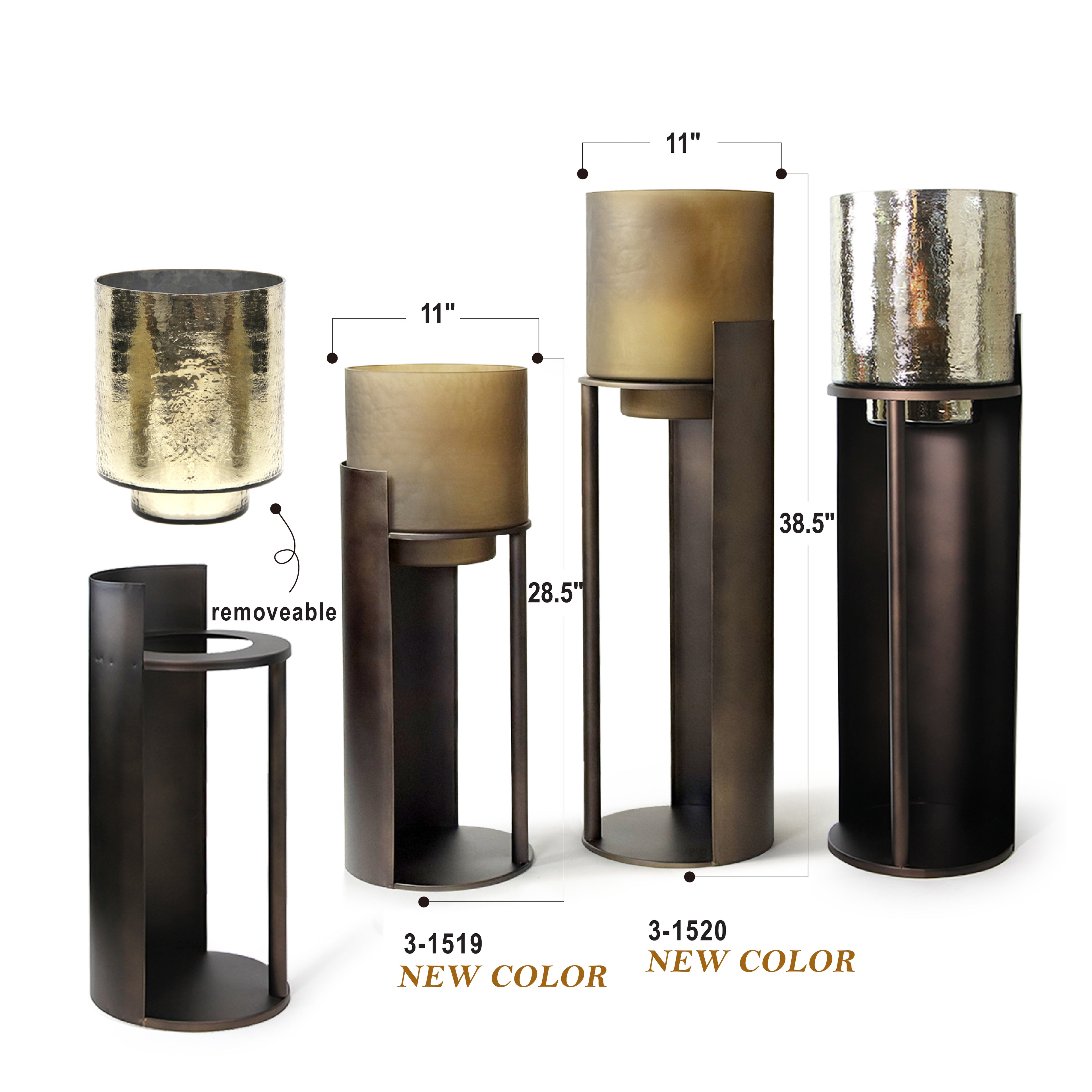 Sepia Floor Pillar Candle Holder